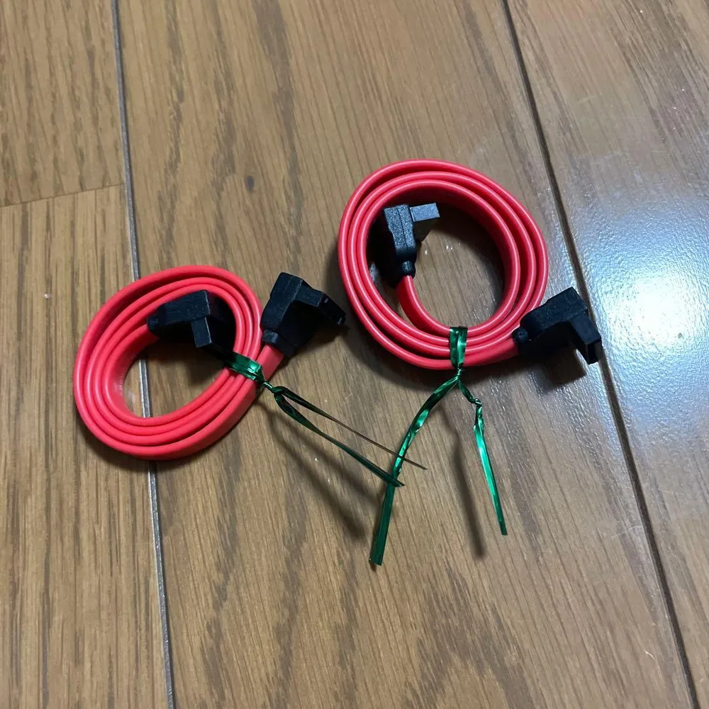 SATAケーブル 2本セット 両側L型コネクタ