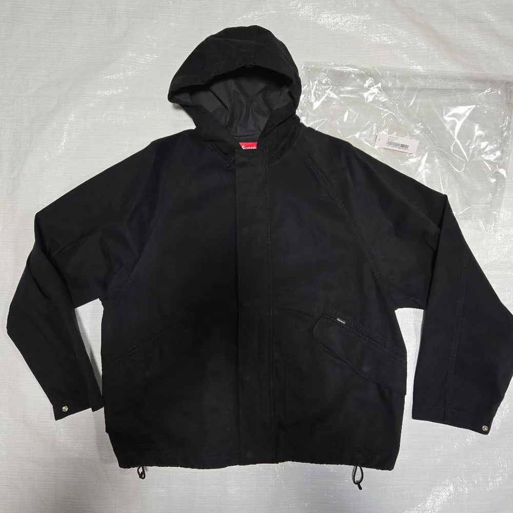 新品S黒・Supreme Hooded Raglan Jacket防水