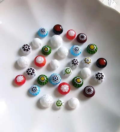 g812 ハンドメイド ミルフィオリガラス ガラスナギット
