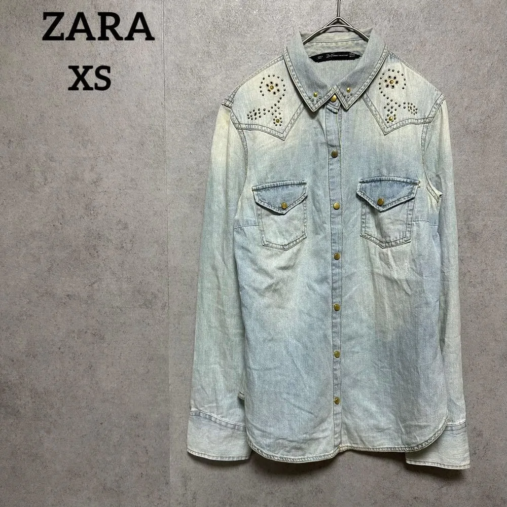 ザラ ZARA trafaluc collection デニムシャツ スタッズ