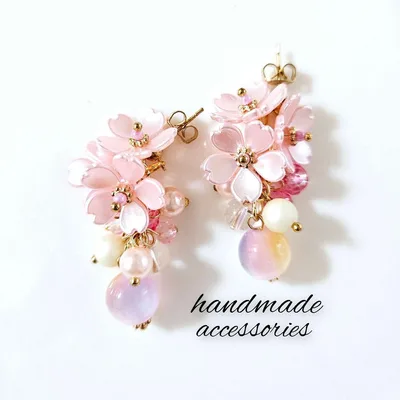 No.92 ハンドメイドピアス 桜