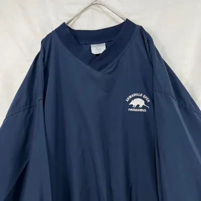 90s USA製 munsingwear ナイロンプルオーバー ネイビー