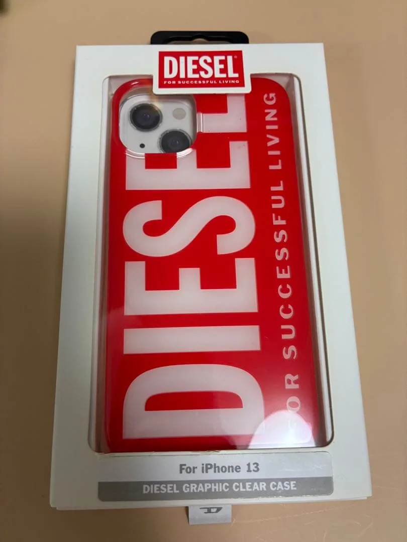 DIESEL iPhone 13 グラフィッククリアケース レッド