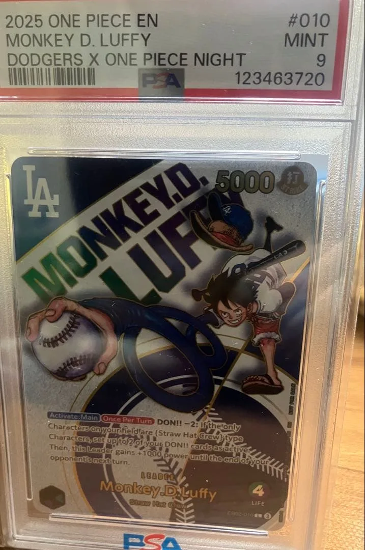 PSA9】Dodgers x One Piece ワンピース ドジャース ルフィ