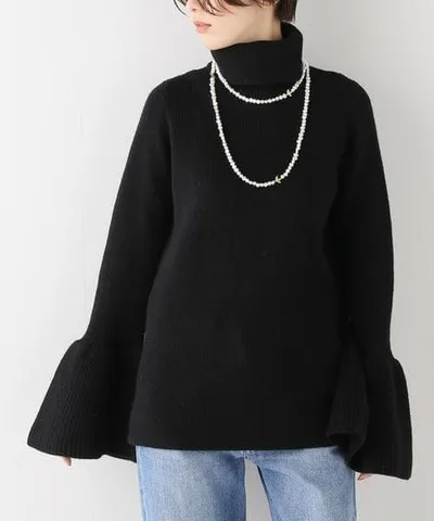 極美品✨ 黒❤️ ジャーナルスタンダード スポンジウールフレアソデプルオーバー