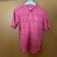 Titleist ゴルフシャツ ピンク チェック柄 M