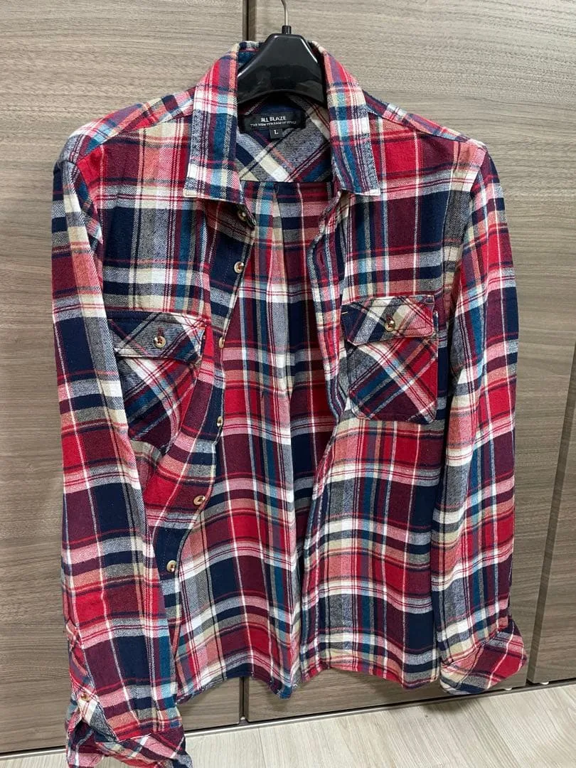 JILL BLAZE チェックシャツ 長袖 L レッド 秋