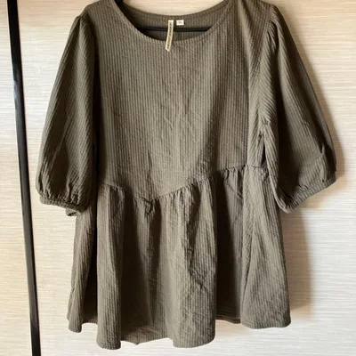 HK WORKS LONDON チュニック カーキ LLサイズ 5分袖
