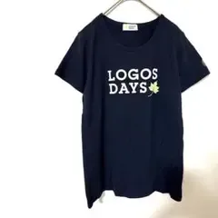 ロゴスデイズ 半袖 Tシャツ ネイビー M プリント ロゴ しまむらコラボ