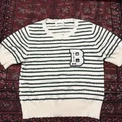Bibiy. 半袖ニット ボーダー Bロゴ