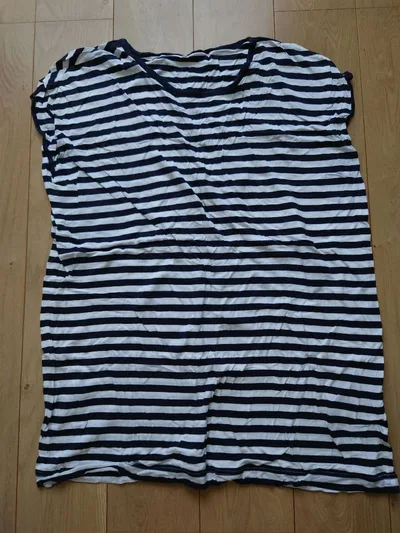 【無印良品】レディース 半袖ボーダーチュニックTシャツ
