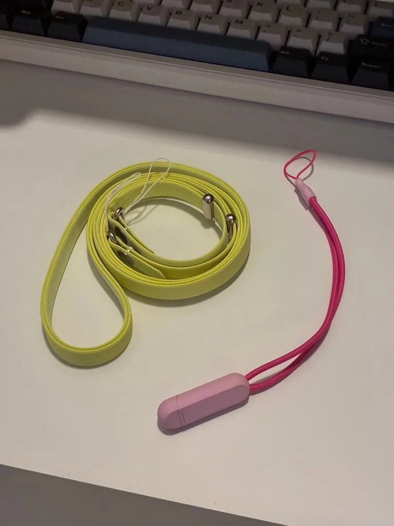 スマホショルダーストラップ イエロー ピンク 2点セット