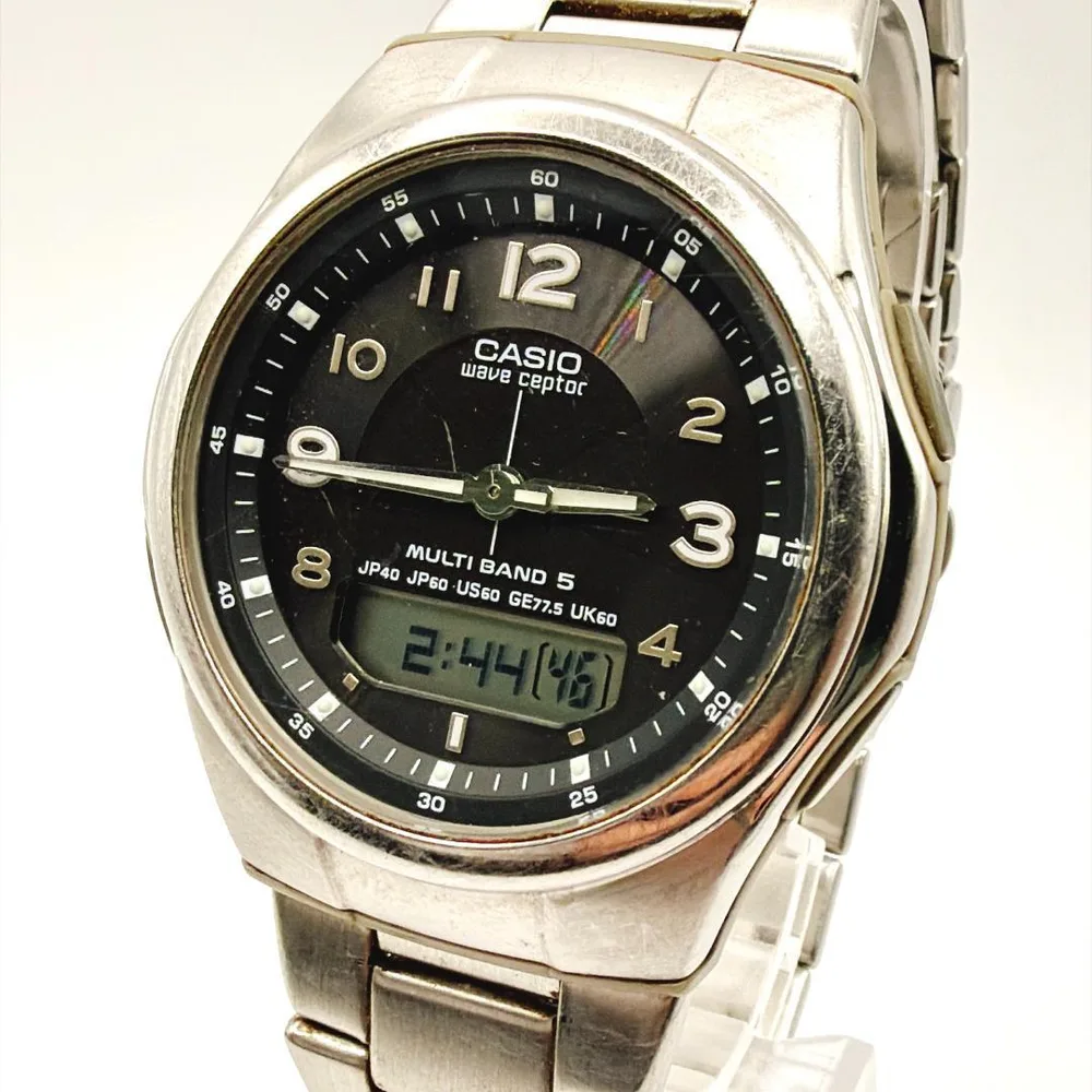 稼働 CASIO WVA-M630D 電波ソーラー ウェーブセプター 世界5局