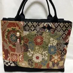 帯リメイクバッグ☆タッセル付き☆