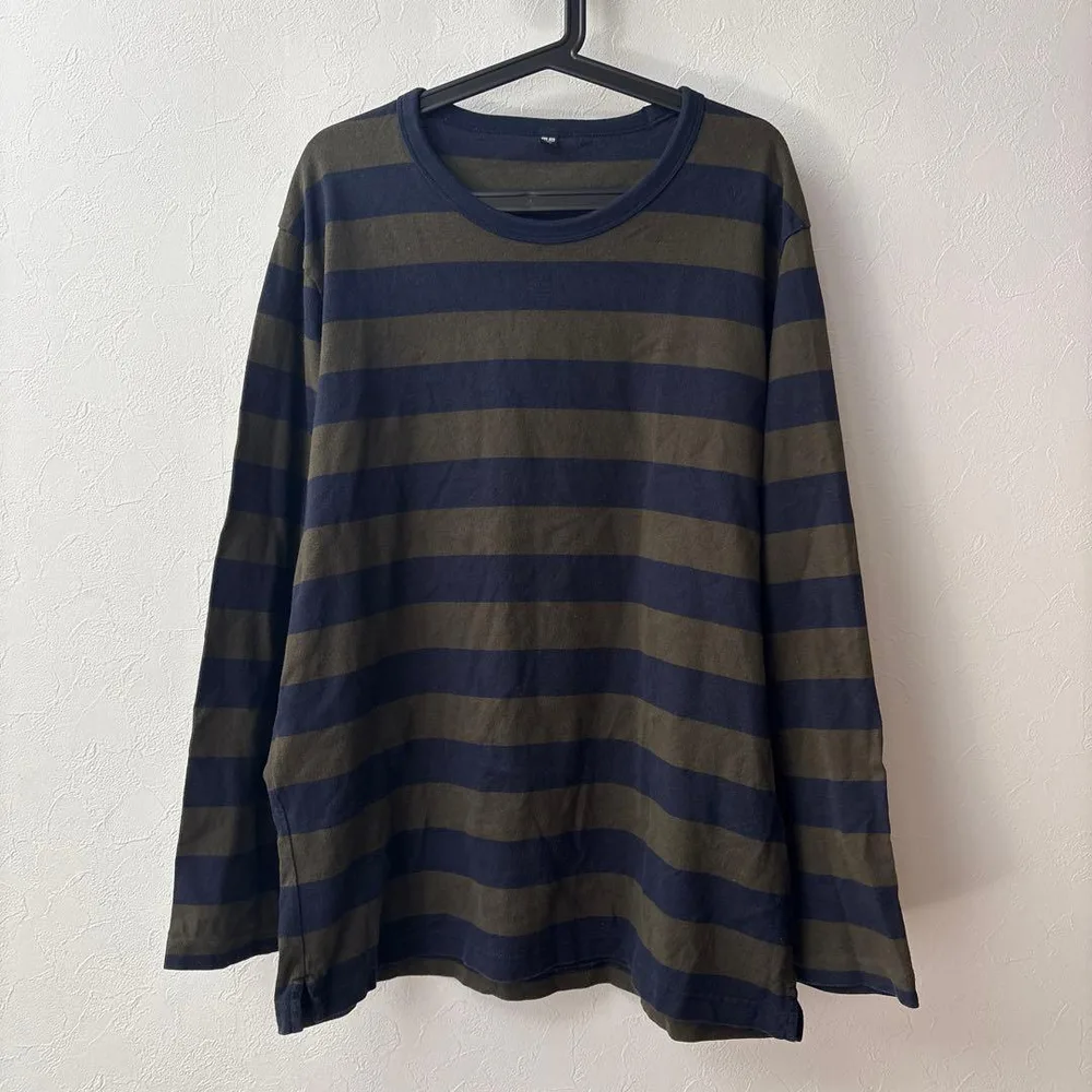 UNIQLO ユニクロ ワイド ボーダー ロンT ロングスリーブ Tシャツ
