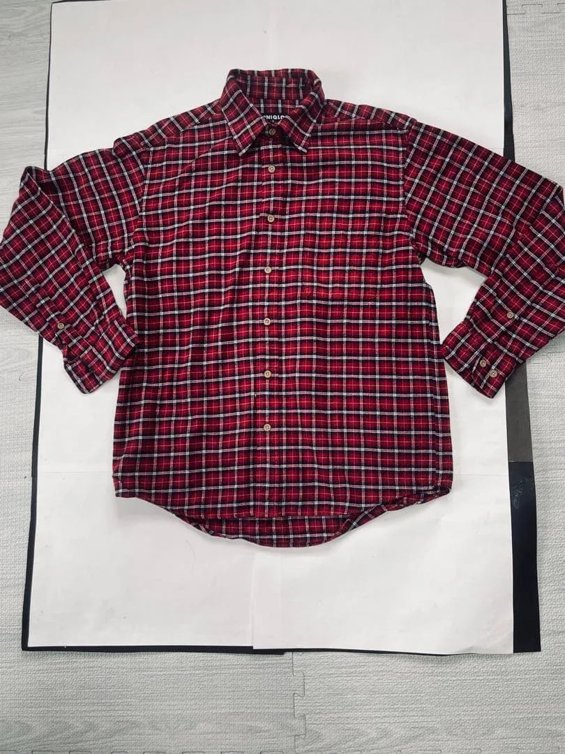 未使用 UNIQLO ユニクロ チェック柄 ネル シャツ メンズ S~Mサイズ: