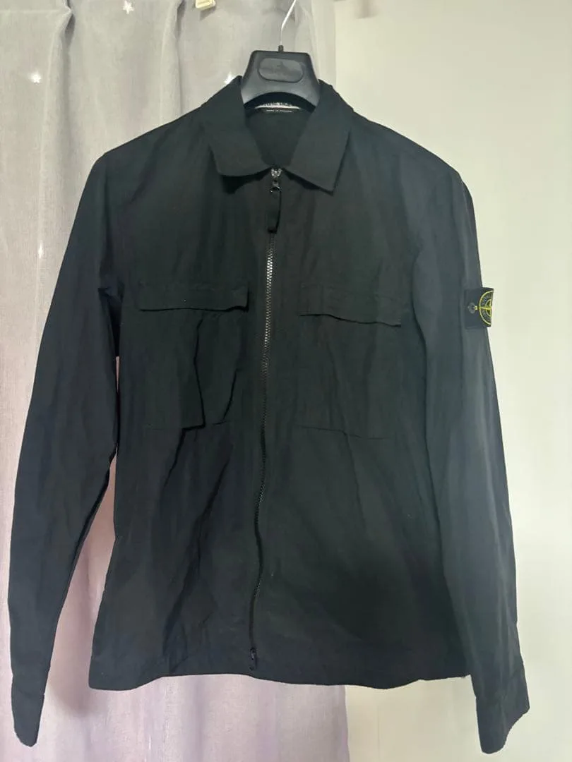 Stone Island ブラックナイロンジャケット M