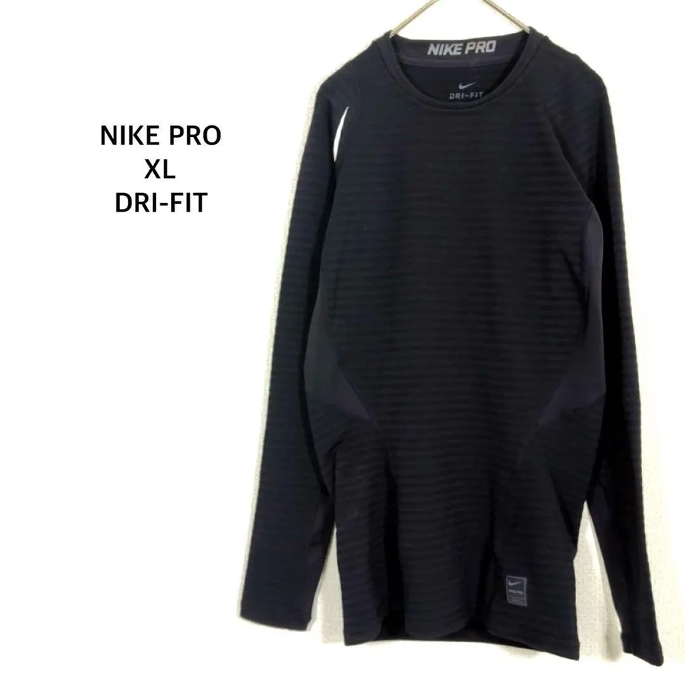 NIKE ナイキプロ◉長袖コンプレッションシャツ XL ブラック スポーツウェア