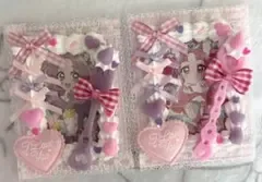 ホイップデコ ペアセット 量産型 ピンク 紫 リボン 萌え 平成女児 即日配達可