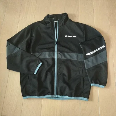 【美品】ロット LOTTO 薄手ジャージ ジャケット ブラック サッカー