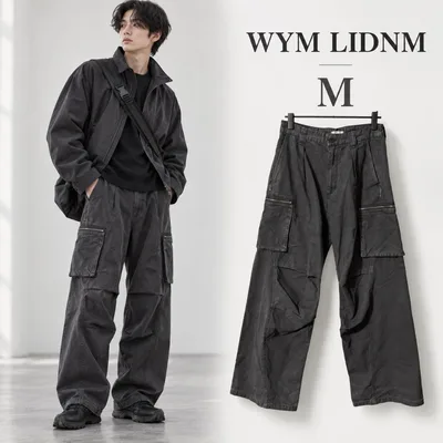 WYM LIDNM テック/きれカジ/モード カーブワイドカーゴパンツ M