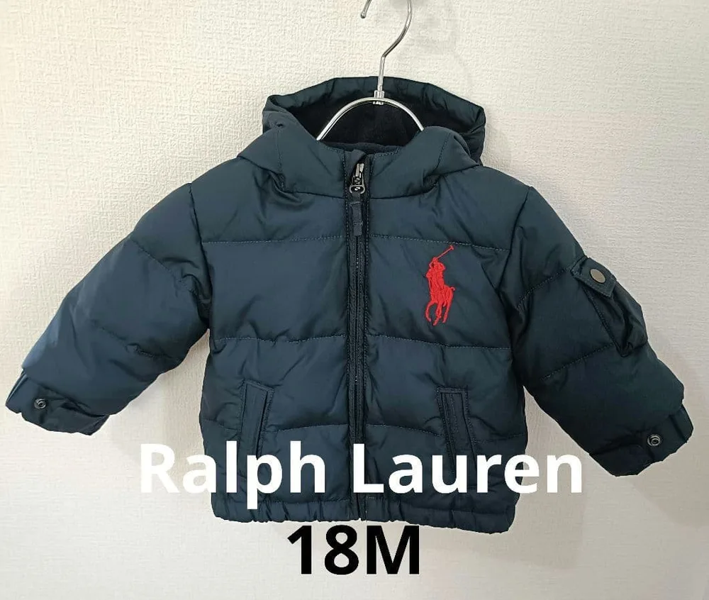 美品POLO RALPH LAUREN キッズ 中綿ジャケット 18M 紺
