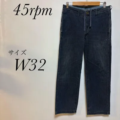 45R イージーデニムパンツ インディゴ染め ボタンフライ W32 45rpm