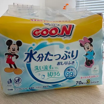 新品未開封 GOO.N 水分たっぷりおしりふき 70枚×3個パック ディズニー
