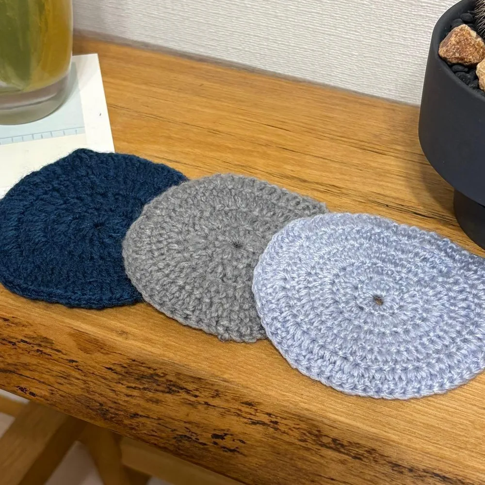 ハンドメイド コースター 編み物