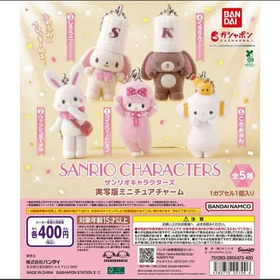 サンリオキャラクターズ 実写版ミニチュアチャーム 全5種コンプリートセット