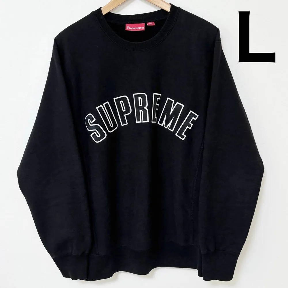 【希少】Supreme Arc Logo Crewneck アーチロゴ 黒 L