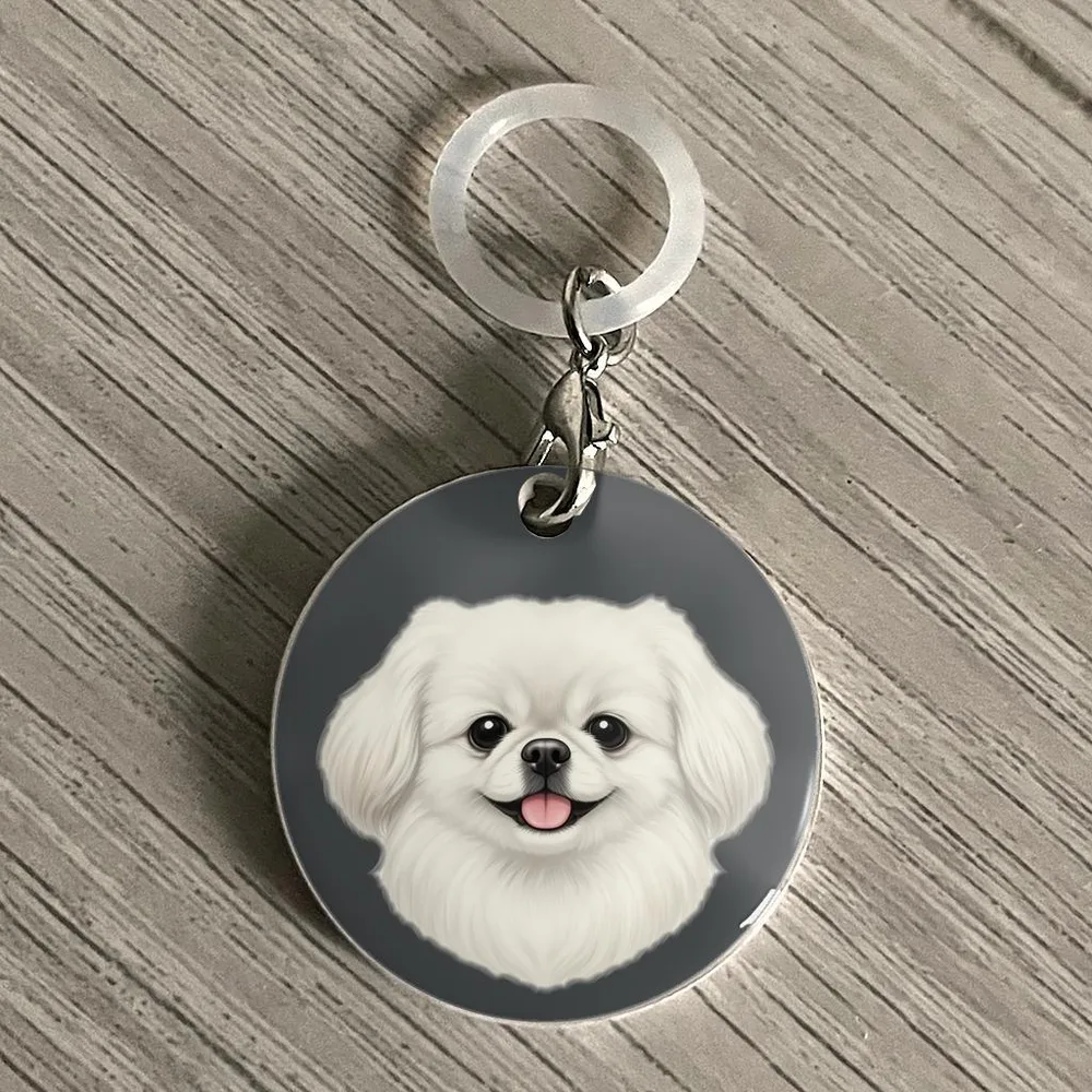 ペキニーズ ホワイト ペットボトルマーカー 犬チャーム ハンドメイド