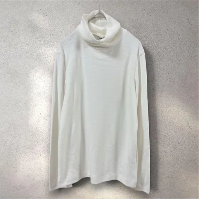 【UNIQLO】ヒートテック フリース タートルネックT M オフホワイト 長袖