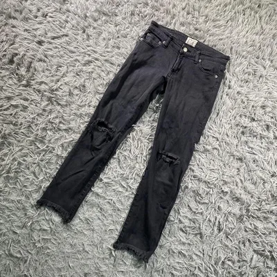 Ungrid アングリッド クラッシュ ブラックデニム スキニー M