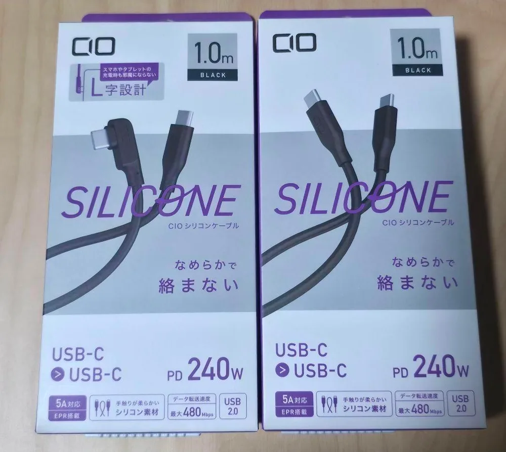 新品未開封 L字 CIO シリコン USB-C ケーブル 1m