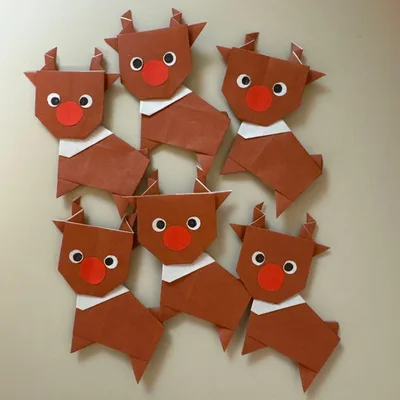 クリスマス✳︎トナカイ✳︎12月✳︎サンタ✳︎折り紙✳︎壁面飾り