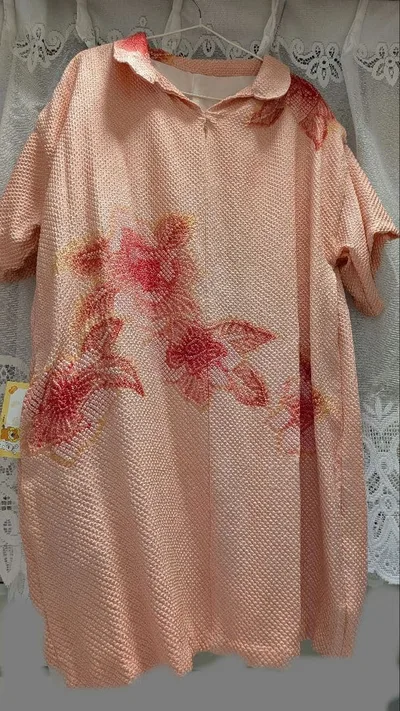正絹 総絞り 着物リメイク チュニックワンピース