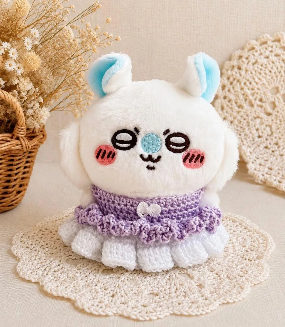 ちいかわ おすわりぬいぐるみ ぬい服 ハンドメイド ドレス 紫色