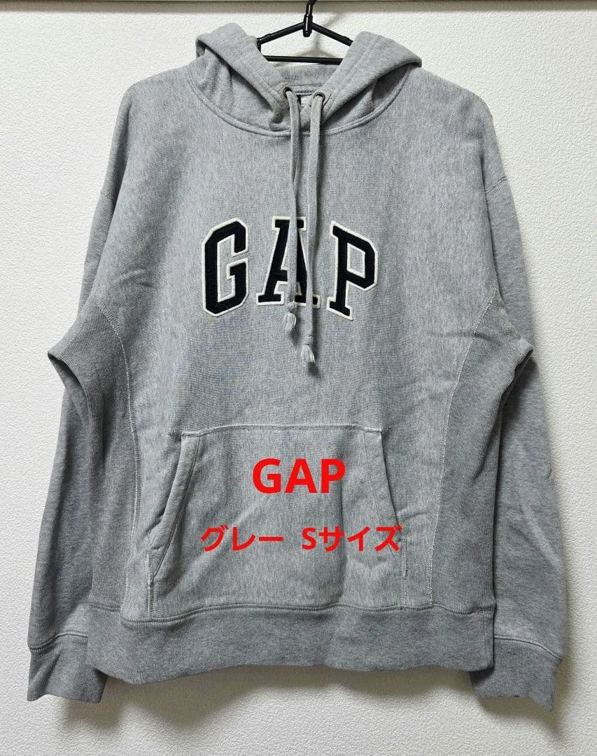 GAP ロゴ刺繍 プルオーバーパーカー グレー Sサイズ