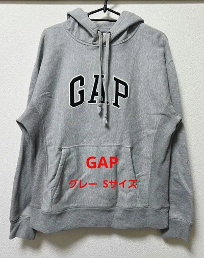 GAP ロゴ刺繍 プルオーバーパーカー グレー Sサイズ