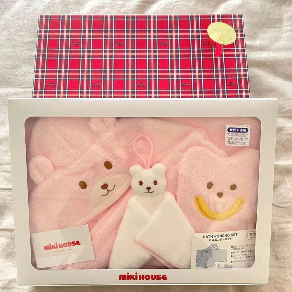 miki house 無撚糸バスポンチョセット