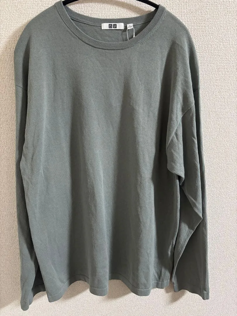 【UNIQLO U】25SS クルーネックセーター長袖 Lサイズ 52GREEN