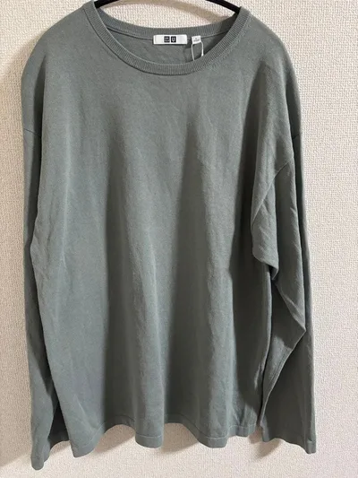 【UNIQLO U】25SS クルーネックセーター長袖 Lサイズ 52GREEN