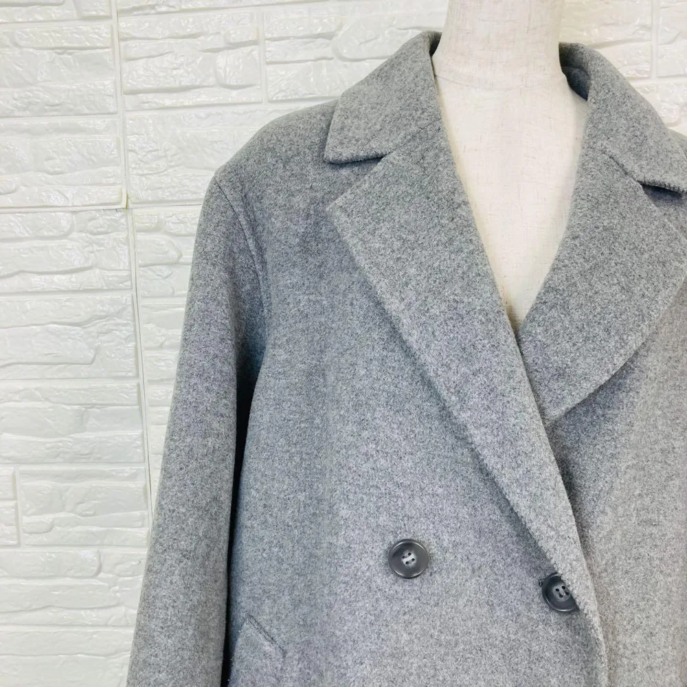 UNIQLO ユニクロ ダブルブレストコート グレー L