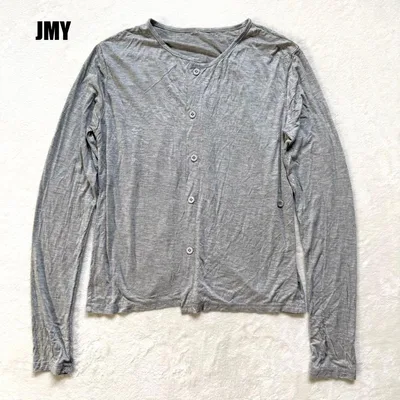 JMY 長袖 カーディガン コットン100% グレー 系M相当