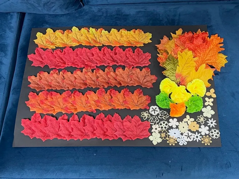 秋の装飾素材セット 紅葉・花モチーフ