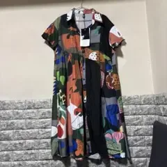 マキシ丈半袖ワンピース