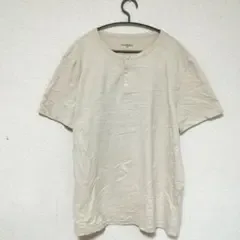 グッドフェロー ヘンリーネック 半袖 Tシャツ L 薄茶 コットン 普段着