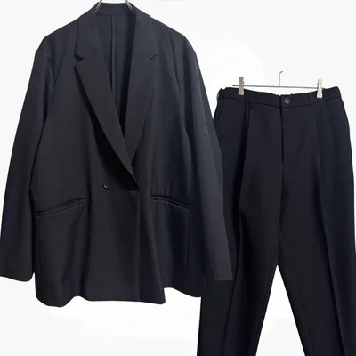 tk.TAKEO KIKUCHI セットアップ セミダブル スラックス 黒 XL