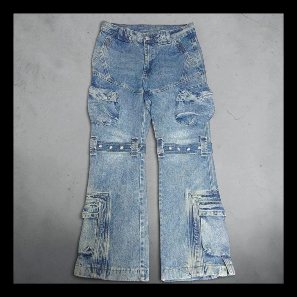 Archive Y2K Studded Baggy Cargo Denim XL